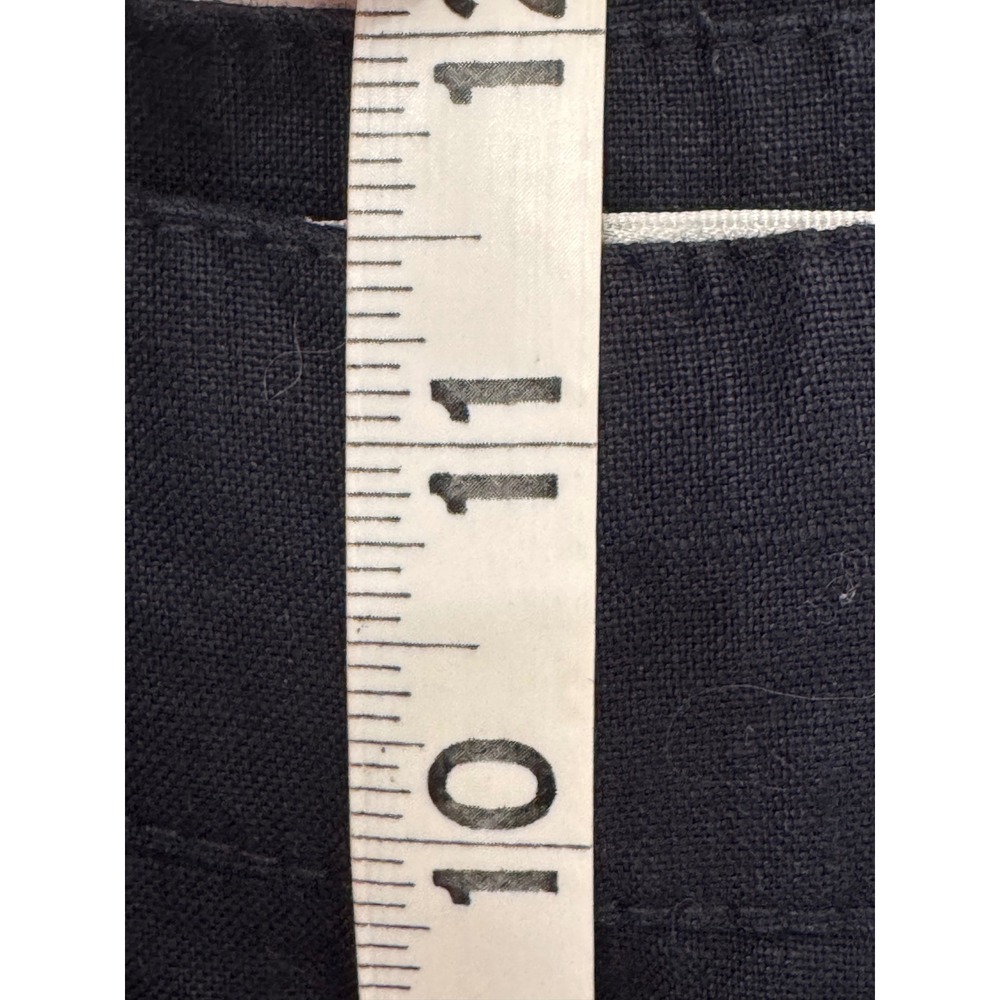 Navy Blue Linen Sailor Pant Size M Button Front Wide Leg Nautical Coastal Resort - Picture 11 of 11